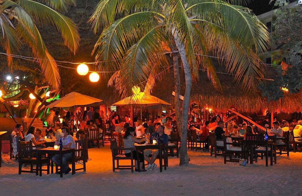 Beach front dining